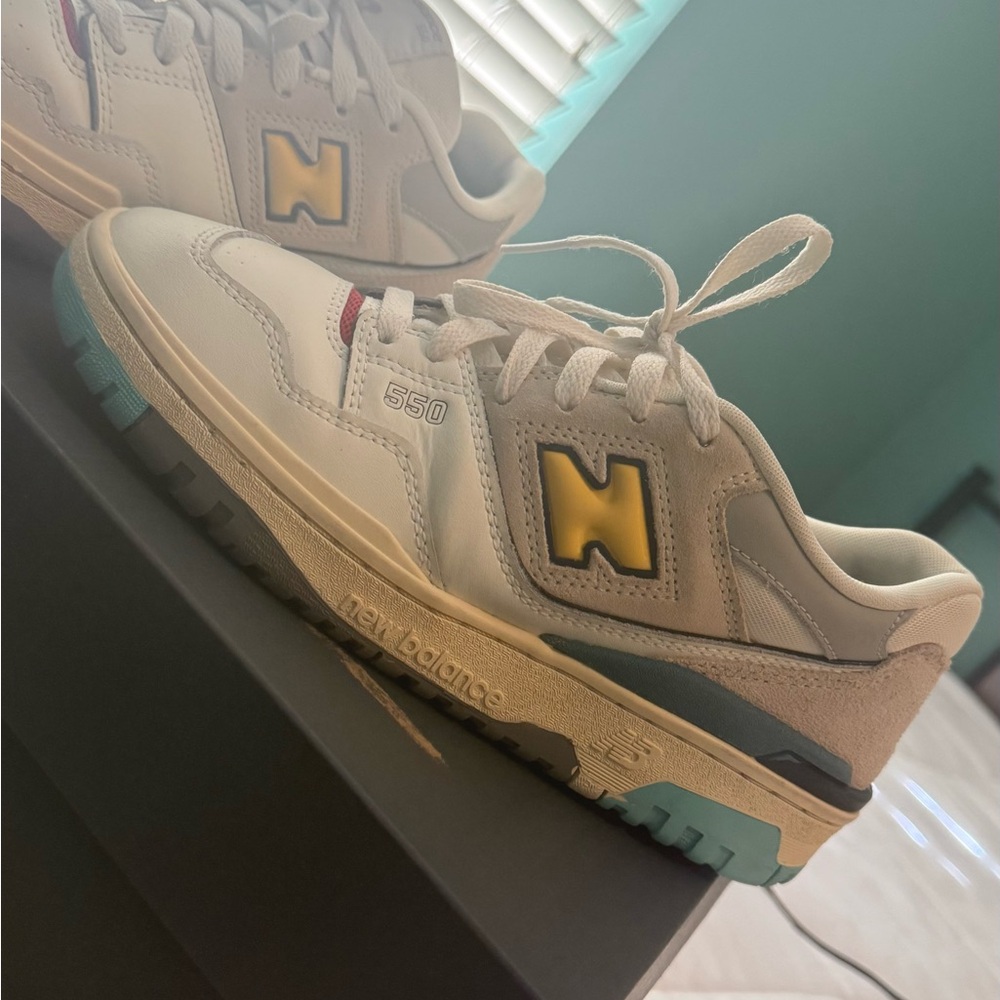 Unisex New Balance 550 Sneakers in Sea Salt Yellow - Picture 8 of 15